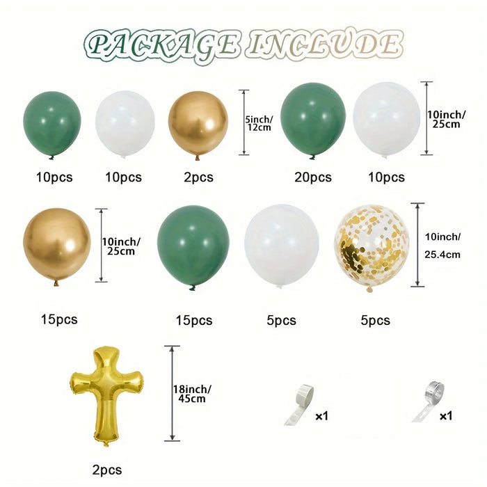 96Pcs First Eucharist Balloon Garland Arch Set Cross Balloon Suitable For God Blessed Baptist Birthday Party Shower Decoration