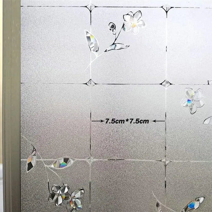 Flower Privacy Window Film - Decorative Glass Stickers