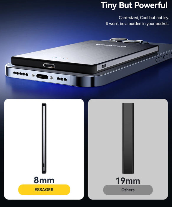 Pd 20W Magnetic Wireless Charging Bank 5000Mah External Battery Charger For Iphone 15 14 13 Pro Max Thin Charging Bank