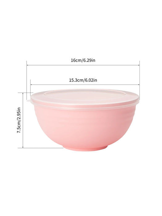 2 / 4 / 6 Piece Reusable Pink Plastic Bowls With Lids