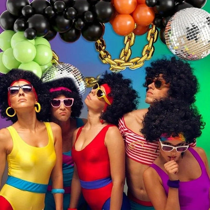 140 Pcs Black Orange Balloon Arch Kit With Disco Aluminum Film Balloon For Birthday Parties Weddings Graduation Ceremony Etc