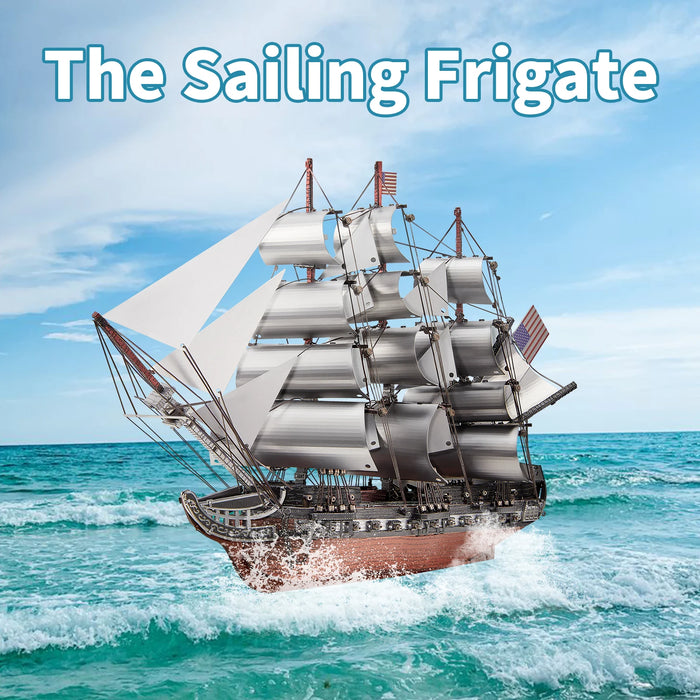 Adult Diy 3D Metal Sailing Frigate Puzzle Kit
