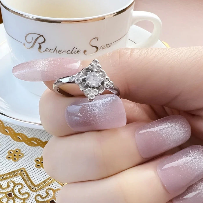 925 Sterling Silver White Ring Royalty Boho For Women