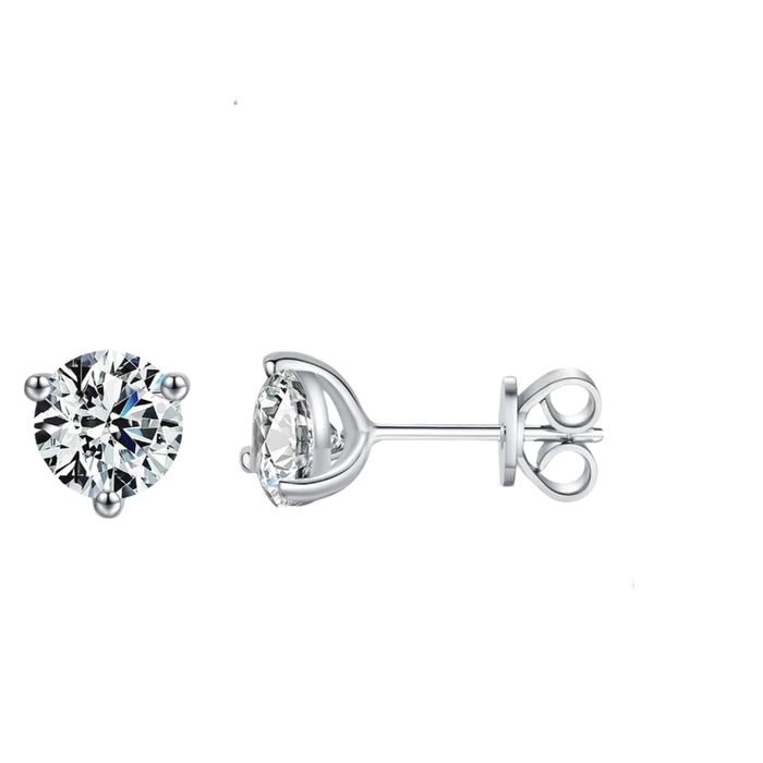 925 Sterling Silver Sparkling 1Ct Moissanite Stud Earrings For Women