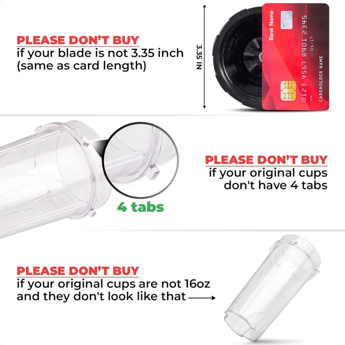 2 Pieces 16Oz Blender Cup With Lids For Nutri Ninja Pro Bl660 Bl663Co Bl740 Bl770 Bl770W Bl771 Bl773Co Bl780 Bl780Co