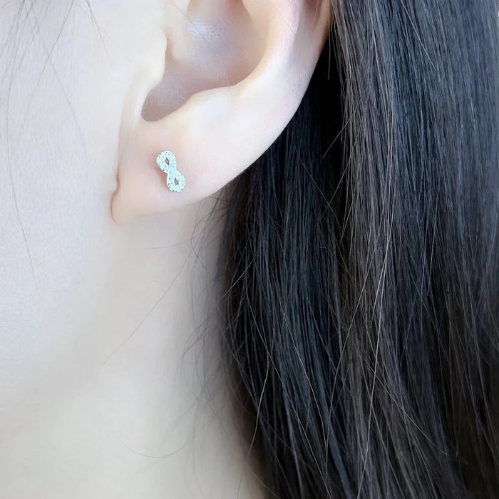 925 Sterling Silver Summer Love Infinity Ear Studs