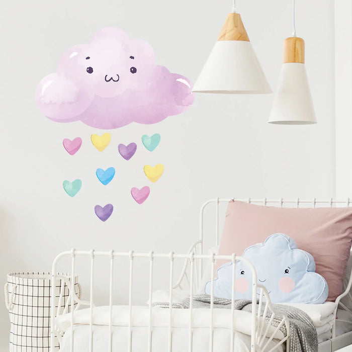 Adorable Rainbow Cloud Wall Stickers For Kids Room Decor