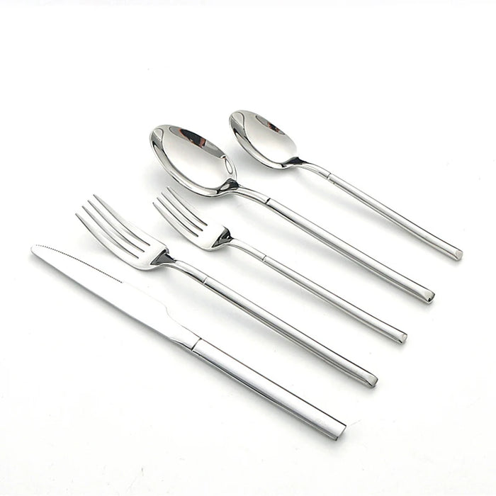 6 / 30 Piece Stainless Steel Tableware Set High End Silver Cutlery For Kitchen & Restaurant