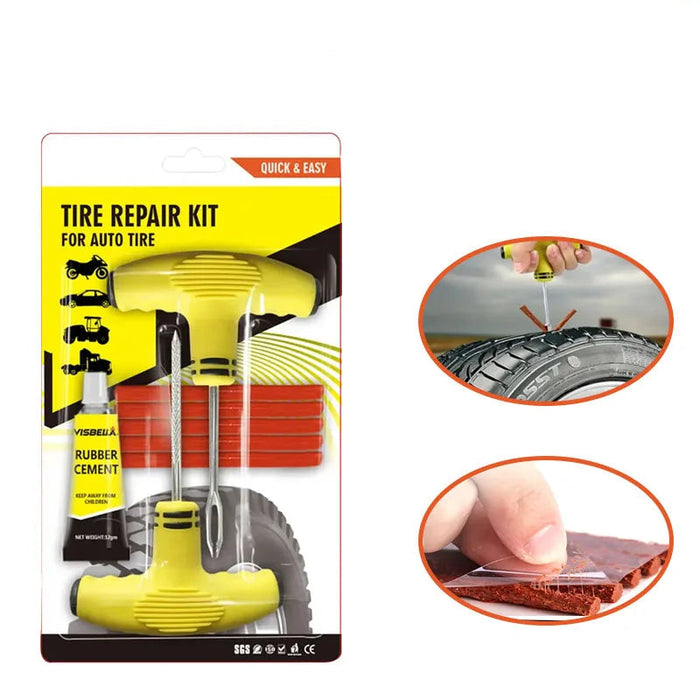 Tubeless Tire Repair Kit Puncture Plug Tool For Auto Emergencies