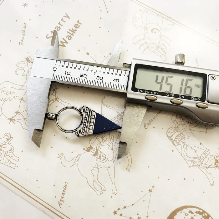 925 Sterling Silver Blue Triangle Pendant Mysticism Gift For Women & Men