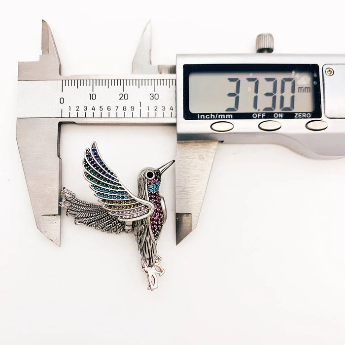 925 Sterling Silver Vibrant Hummingbird Pendants Autumn Fine Jewelry In Boho Gift For Her