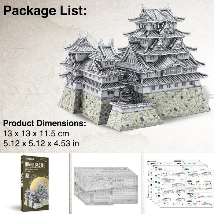 3D Puzzle Building Kit For Notre Dame & Himeji Jo Diy Metal House Toy