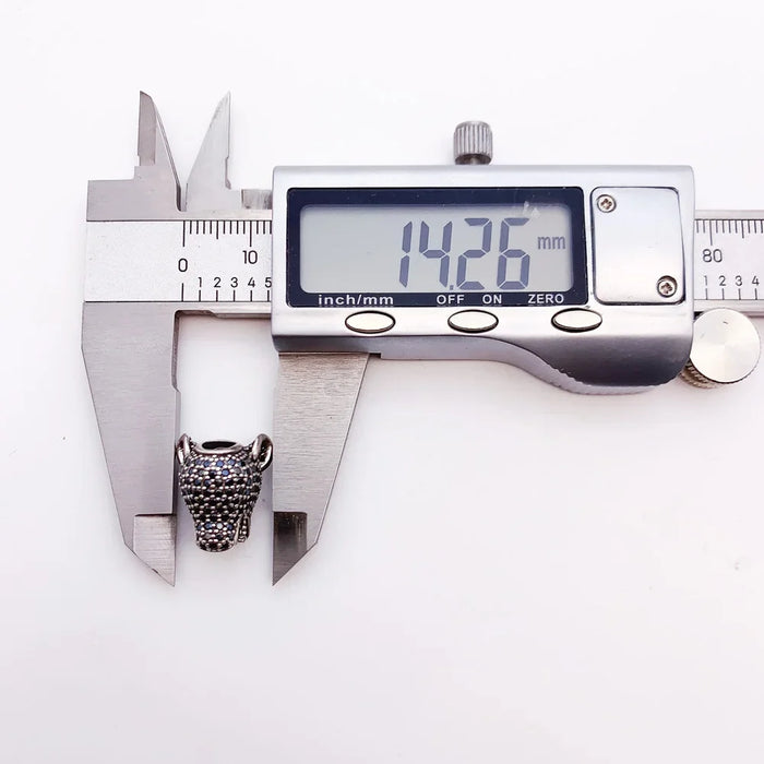 925 Sterling Silver Leopard Panther Bead Solid Charm For Rebel Street Style Fits European Bracelets Gift For Women & Men