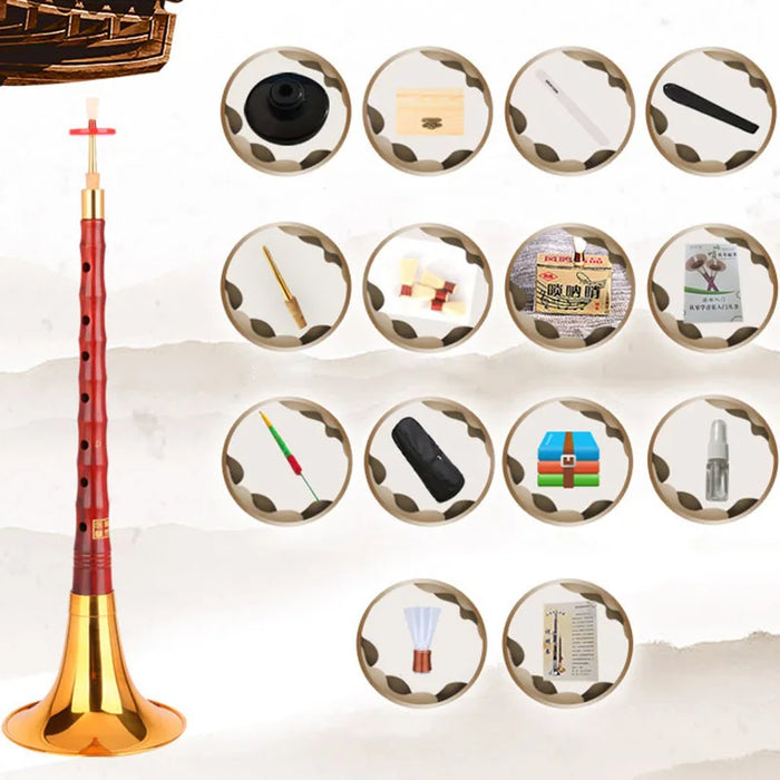 Beginner Suona Set Traditional D Key Professional Wooden Horn