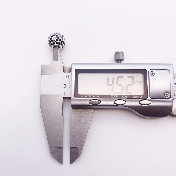 925 Sterling Silver Micro Pave Yin Yang Bead Charm Real For Diy Jewelry Making Fits European Bracelets Gift For Men And Women