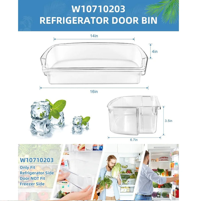 W10710203 Refrigerator Door Bin Fit For Whirl-Pool Ken-More Refrigerators Right Side Bin W10710203 W10451871 Ap6023888