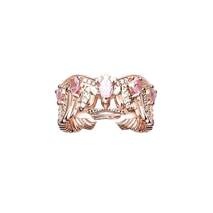 925 Sterling Silver Romantic Gift Rose Gold Phoenix Wing Ring
