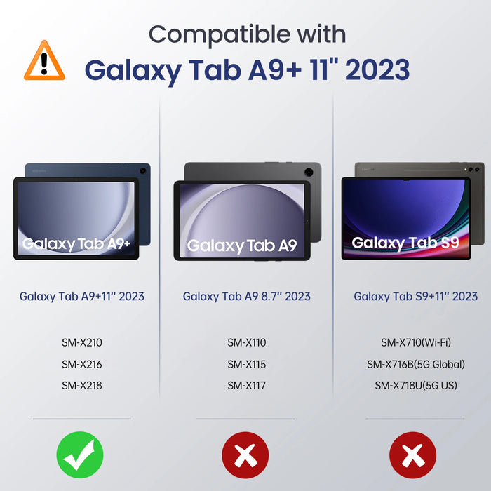 For Galaxy Tab A9+ 11 Inch 2023 Slim Stand Protective Smart Case With Hard Pc Translucent Back Shell