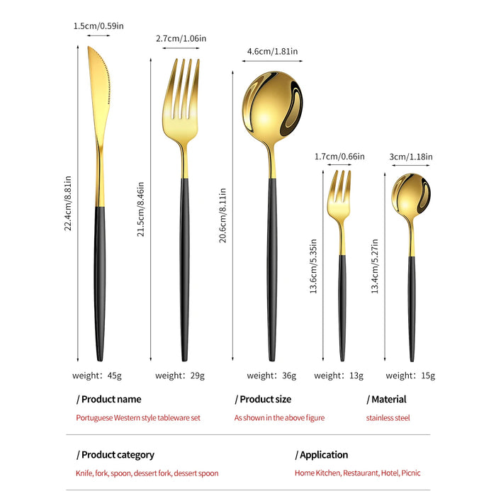 30 Piece Stainless Steel Cutlery Set For Dining Banquets