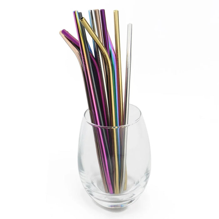 Stainless Steel Reusable Drinking Straws With Cleaning Brush