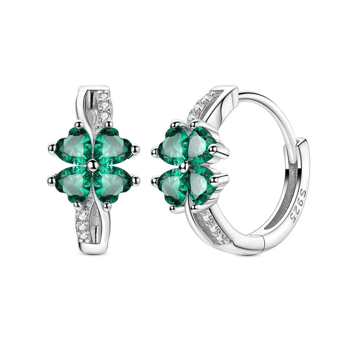 925 Sterling Silver Infinite Clover Earrings Zircon Jewelry For Women