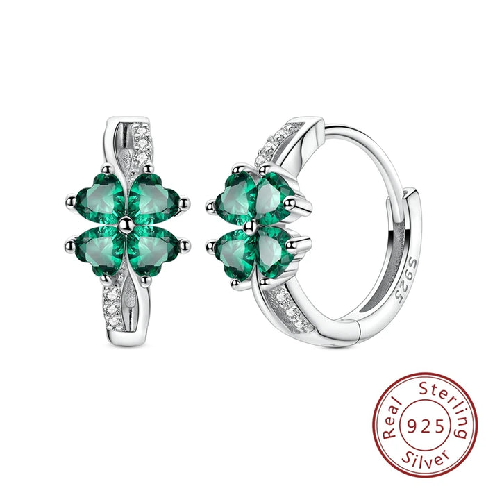 925 Sterling Silver Infinite Clover Earrings Zircon Jewelry For Women