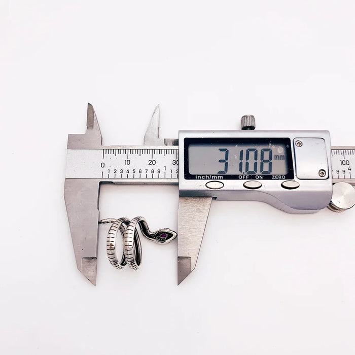 925 Sterling Silver Europe Style Black Stone Snake Ring Fine Jewelry For Women