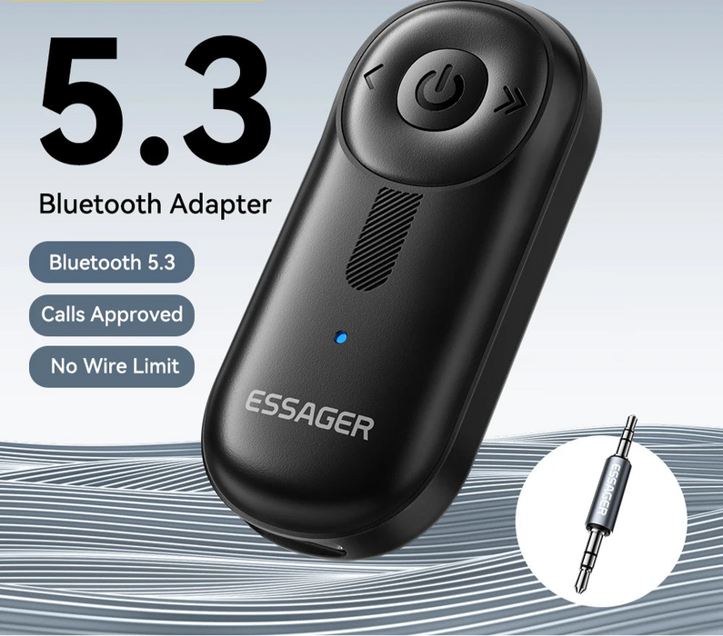 Bluetooth Car Receiver Adapter 3.5Mm Aux Jacks For Car Speakers Audio Music Receiver Hands Free Bluetooth 5.3 Adapter