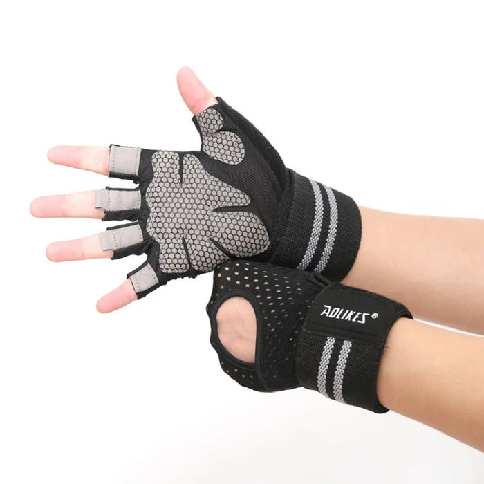 Anti Slip Fitness Gloves With Wrist Wrap Men & Women