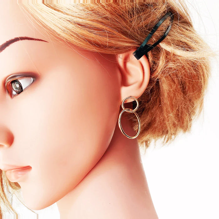 925 Sterling Silver Simple Circles Earrings Fine Jewelry For Women Autumn Collection