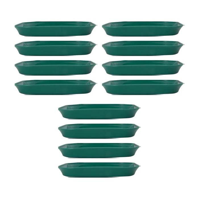 4 / 8 / 12 Piece Reusable Dark Green Snack Plates Perfect For Home Picnics And Camping