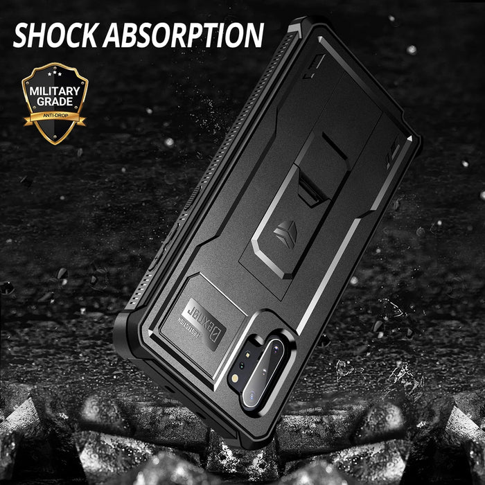 For Samsung Galaxy Note10 Plus Full Body Bumper Military Grade Armor Shockproof Holder Case With Built In Screen Protector
