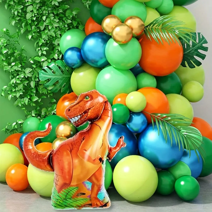 146Pcs Dinosaur Balloon Wreath Set - Birthday And Outdoor Celebration Dinosaur Party Decoration Jungle Theme Party Decoration