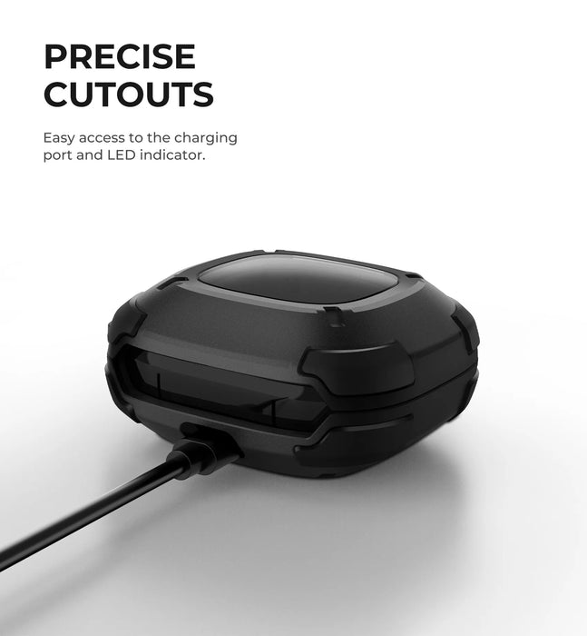 For Beats Fits Pro 2021 Tpu Shockproof Clear Rugged Bumper Case With Secure Lock Carabiner & Keyring