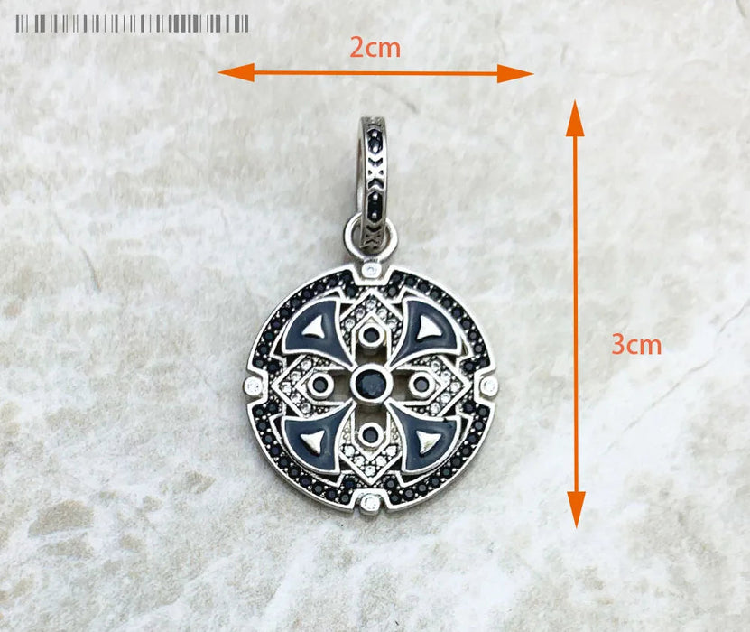 925 Sterling Silver Aztec Tiger Chakra Amulet Pendant Mythical Compass Jewelry For Women & Men