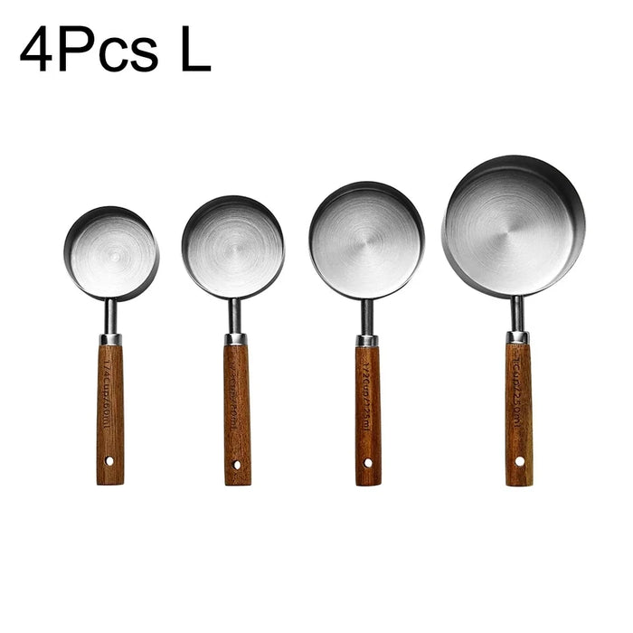 4 / 8 Piece Stainless Measuring Cups & Spoons Set For Baking