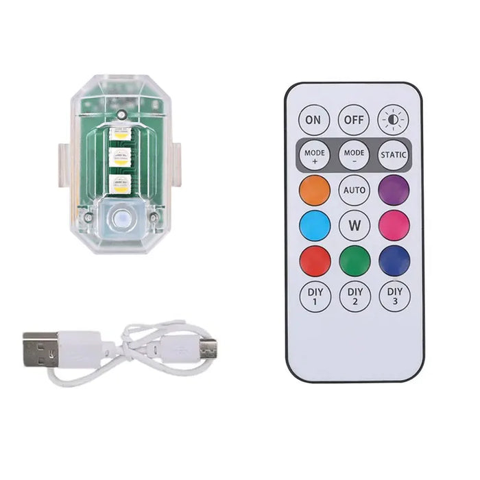 Wireless Rgb Led Strobe Lights 7 Colours Usb Charging Remote Control