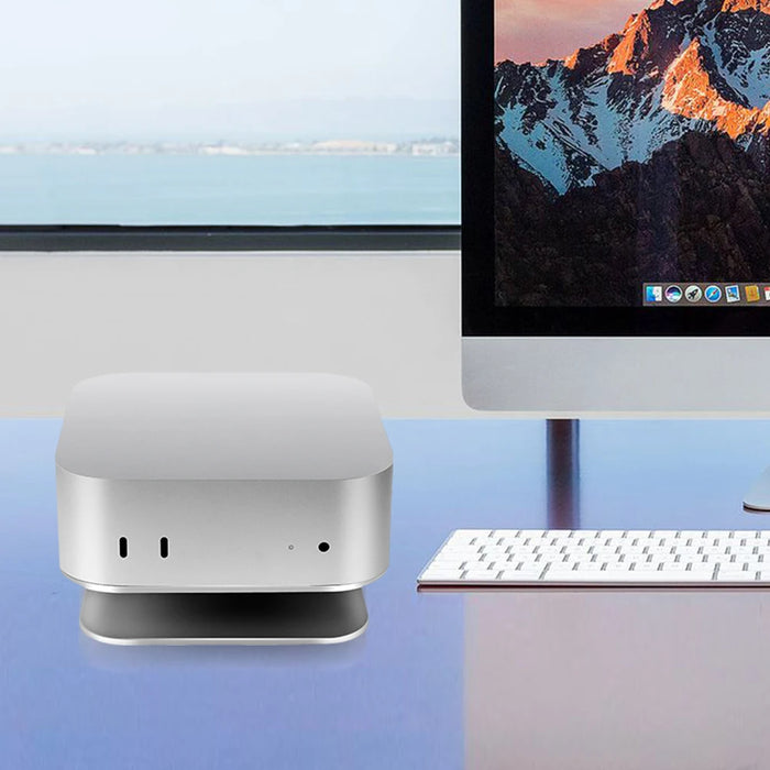Desktop Stand For Mac Mini M4 / M4 Pro Desktop Holder Heat Dissipation Aluminum Mount Dock Cooling Holder Desktop Accessories
