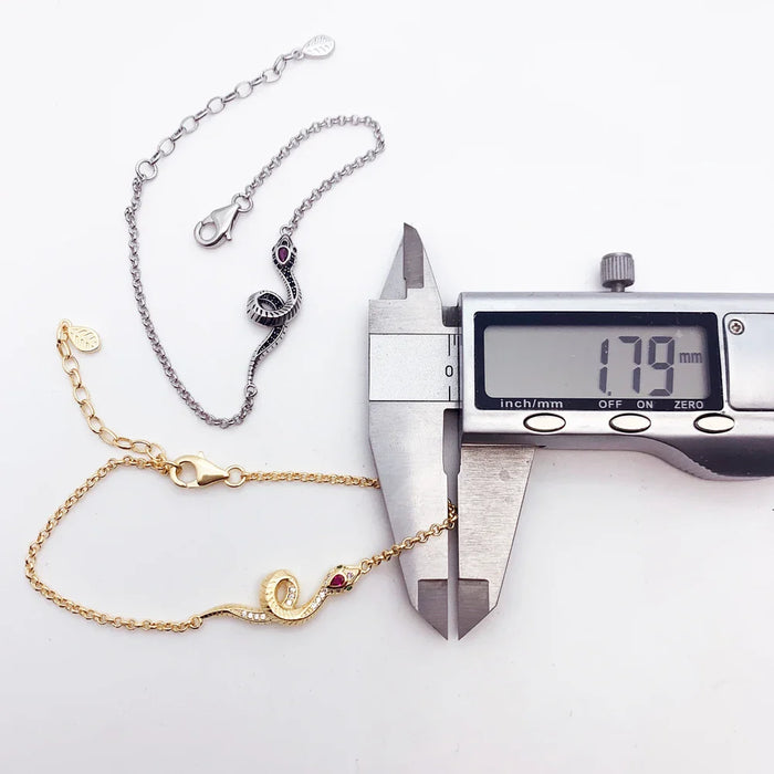 925 Sterling Silver Colourful Snake Bracelet Chain Romantic Gift For Women