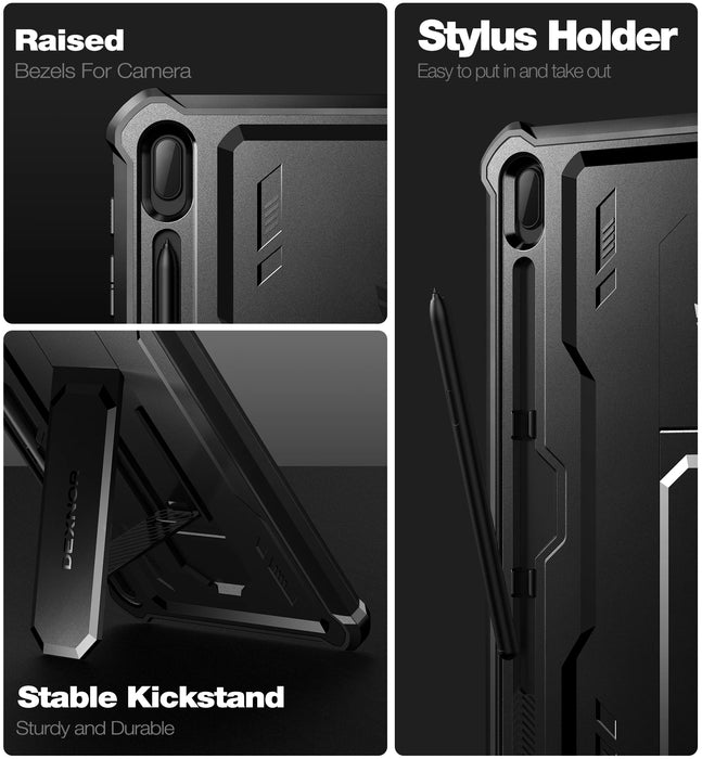 For Samsung Galaxy Tab S7 Fe Case 12.4 Inch 2021 Full-Body Rugged Heavy Duty Case With Pencil Holder Built-In Screen Protector