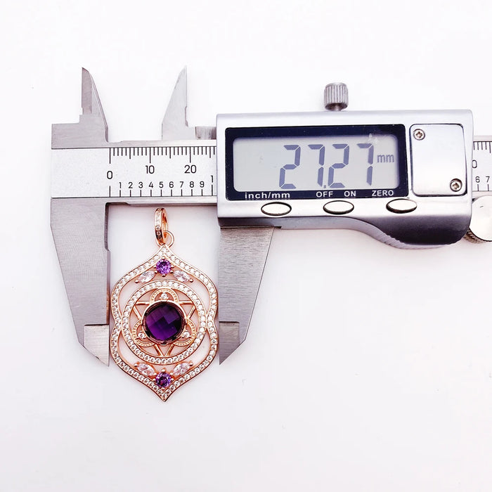 925 Sterling Silver Rose Gold Pendant Third Eye Chakra Fashion Jewelry For Women