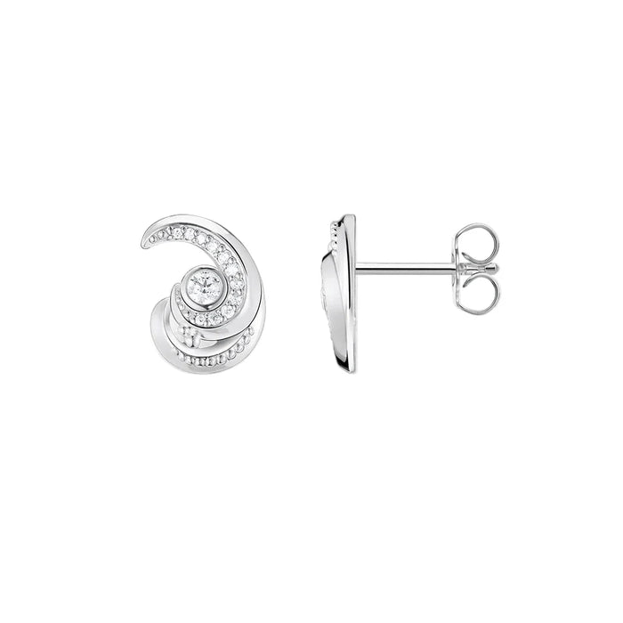 925 Sterling Silver Wave Ear Studs Trendy Gift For Women