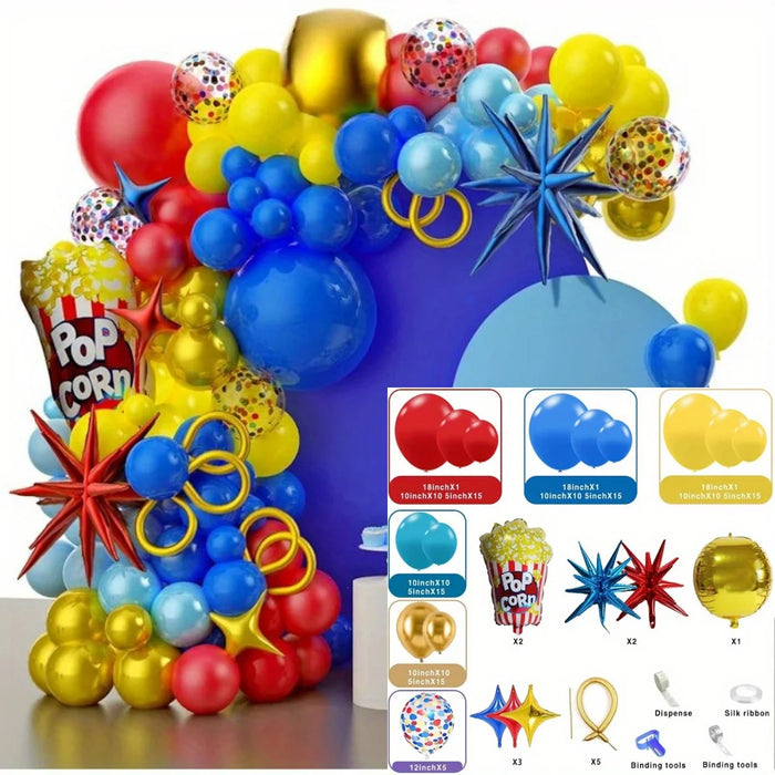 150Pcs Circus Theme Balloon Garland Arch Set Carnival Birthday Graduation Festival Celebration Indoor And Outdoor Decoration