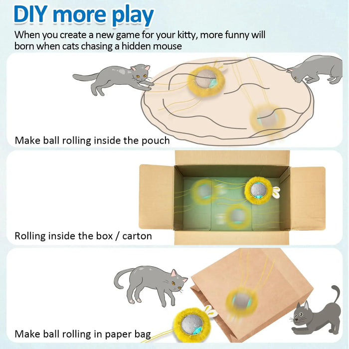 Interactive Cat Toy With Moving Ball And Light