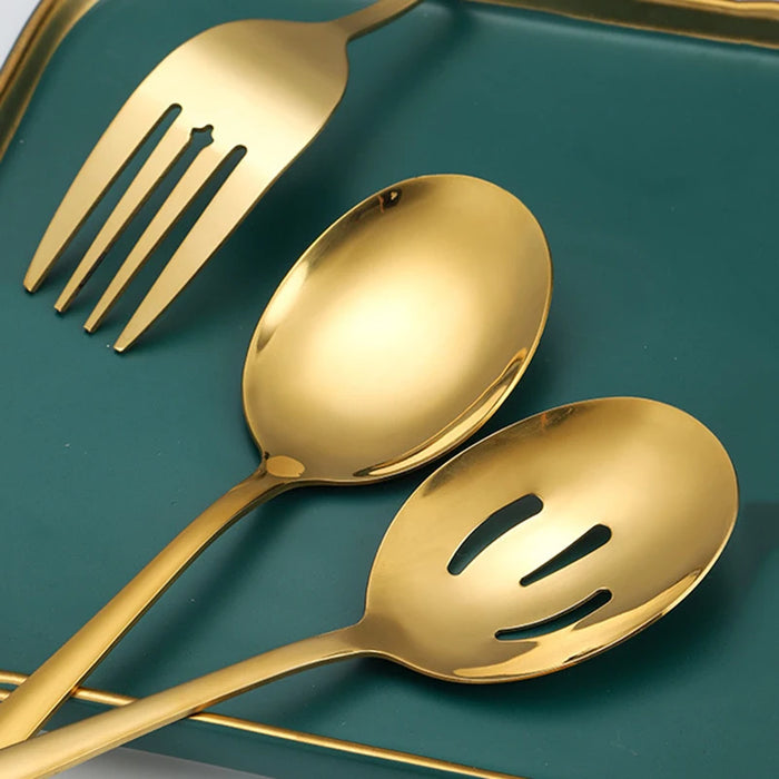 5 / 6 Piece Stainless Steel Serving Spoon Set For Family Dinners