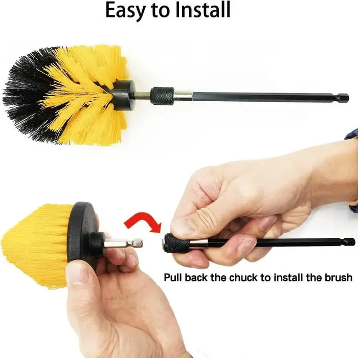 7 Piece Electric Cleaning Brush Set for Household Use