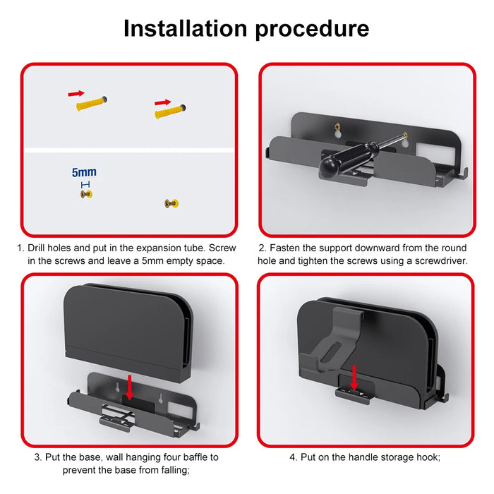 For Switch 2 Wall Mount Host Universal Wall Bracket Controller Hook Hanging Wall Holder Wall Stand With Controller Hook Stand