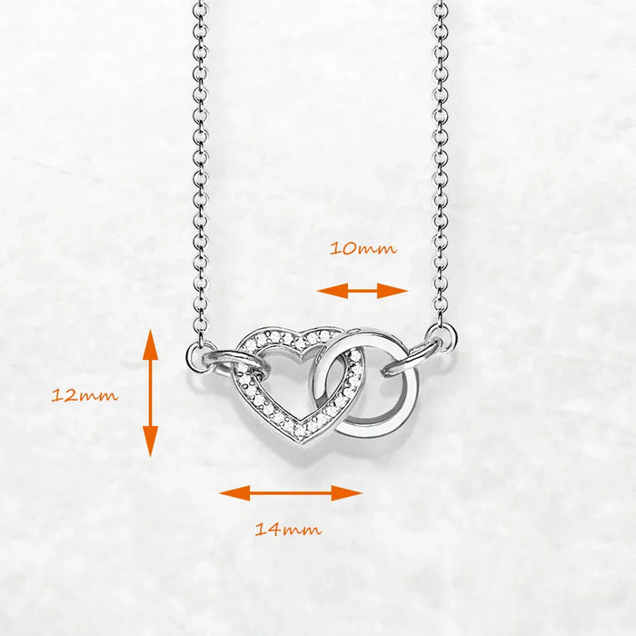 925 Sterling Silver Timeless Love Heart Necklace Romantic Gift