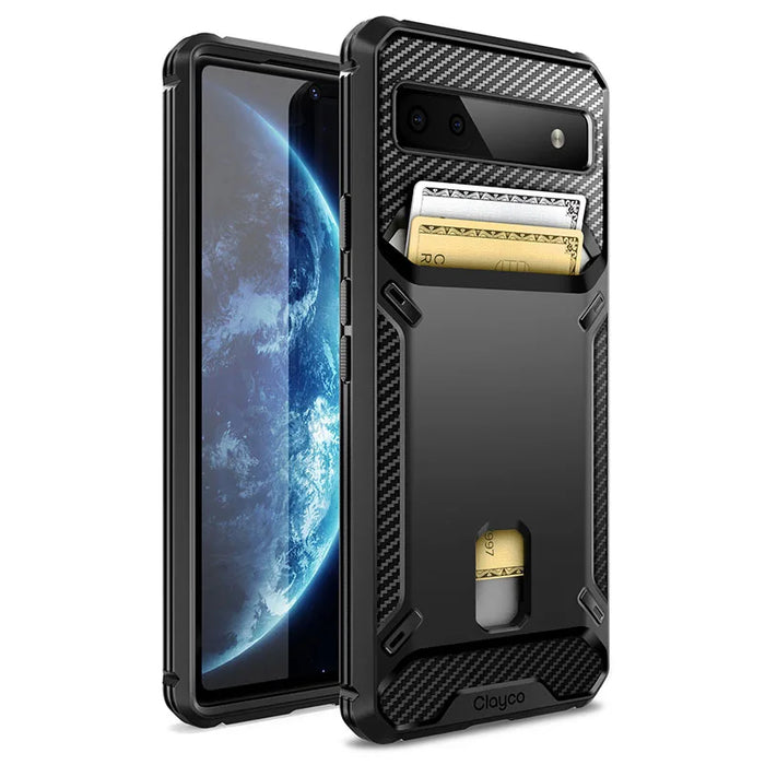 For Google Pixel 6A 2022 Shock-Absorption Heavy Duty Protective Slim Wallet Phone Case