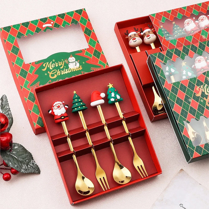 Christmas Cutlery Set With Elk Design 6 Piece